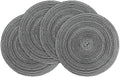 Floroom 15 Inch Round Braided Placemats Set of 4, Washable Heat