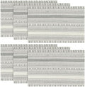 Artoid Mode Dark Grey Woven Braided Stripe Placemats Set of 6-12x18