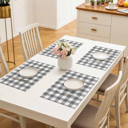 Placemats Set of 8, Retro Idyllic Washable Table Mats for Dining