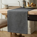 ZeeMart Burlap Style Farmhouse Table Runner, 14x72 Inches Graphite