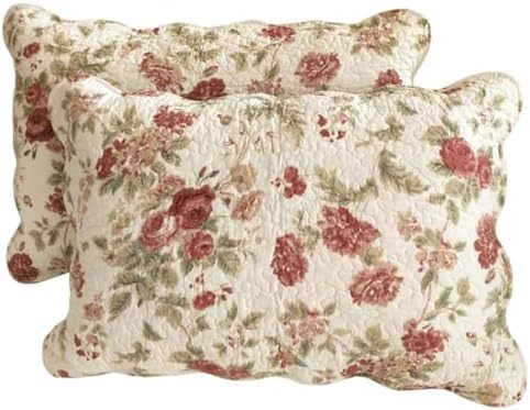 vctops Boho Floral Patchwork Pillow Shams Pack of 2 Farmhouse 100%