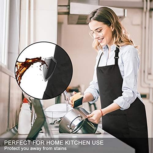 Jubatus 12 Pack 100% Cotton Aprons Bulk with 2 Pockets Cooking Chef
