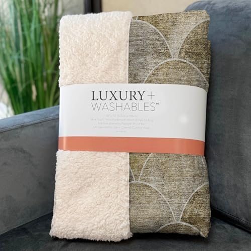 Addison Rugs ASB594 Taupe 50" x 70" Oversized Sherpa Throw Blanket