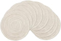 SHACOS Placemats Set of 8 Round Braided Place Mats 15 inch Washable