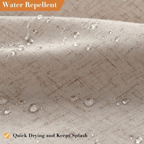 Extra Long Linen Shower Curtain for Bathroom 84 Inch Long Taupe
