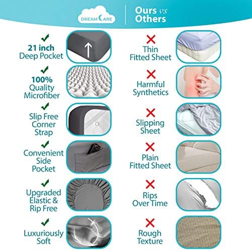 DREAMCARE Twin XL Sheets - 3pc Breathable Cooling Sheets Twin XL Sheet