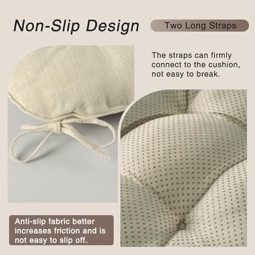OVOV Indoor Chair Cushions for Dining Chairs Set of 4, 18x18, Beige