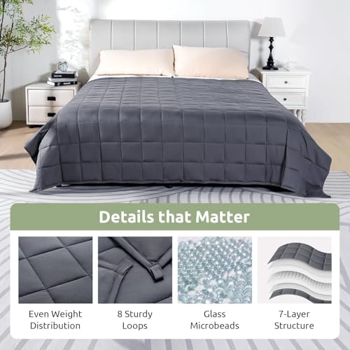 Sivio Cotton Weighted Blanket for Adults, King Size 80"x87" 25 lbs