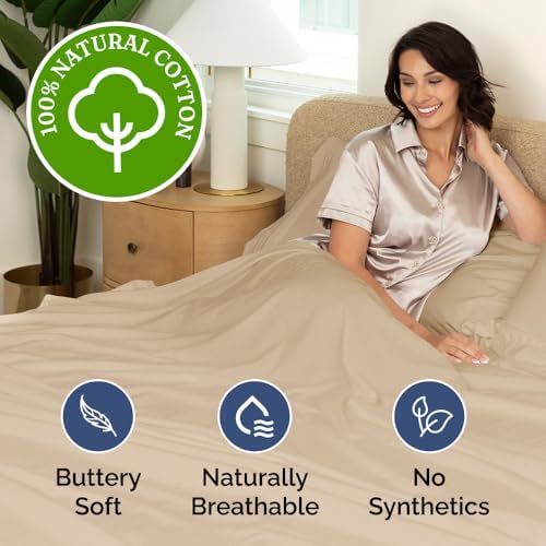 Split King 5 Piece 100% Cotton Sheet Set - 400 Thread Count Sateen