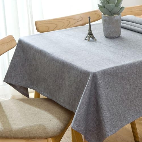 Linen Tablecloth Fabric Washable Cloth Table Cover Rectangular Tables