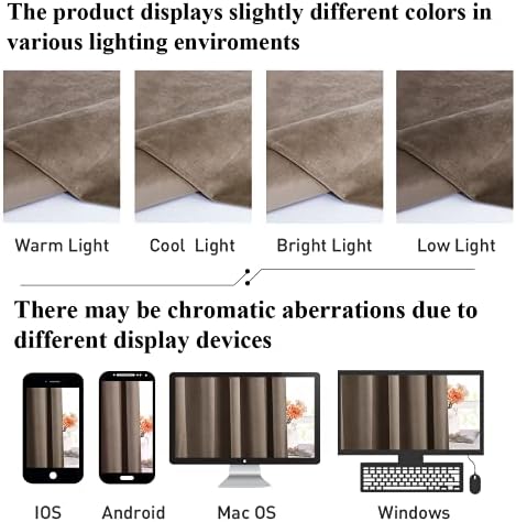 StangH Taupe Velvet Curtains Luxury for Living Room, W52 x L96, 2