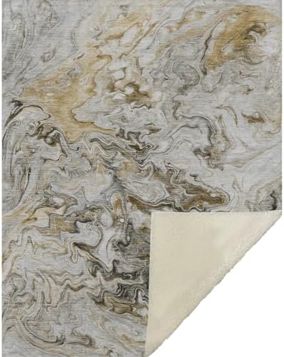 Addison Rugs ASB603 Taupe 50" x 70" Oversized Sherpa Throw Blanket