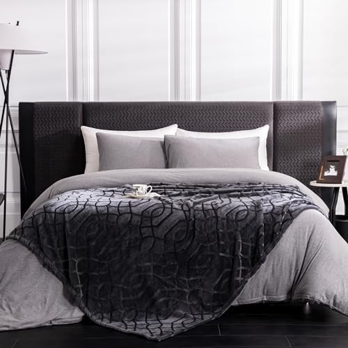 Soft Cozy Fleece Queen Size Blanket, 90x90 Inches – Lightweight Plush