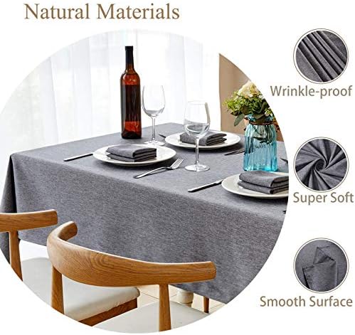 Mebakuk Rectangle Table Cloth Linen Farmhouse Tablecloth Waterproof