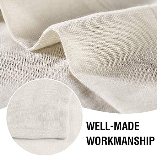 H.VERSAILTEX Natural Linen Blended Curtains 63 Inches Length 2 Panels