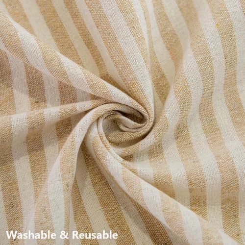 TruDelve Cloth Tablecloth Rectangular Beige Striped Cotton Table