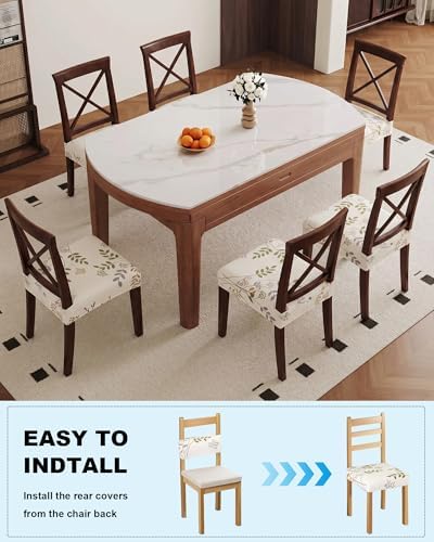 CRFATOP Waterproof Dining Chair Seat Cover Set of 4 Stretch
