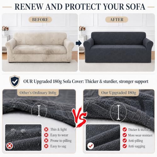 Sofa Slipcover - Stretch 1 Piece Couch Covers for 3 Cushion Sofa