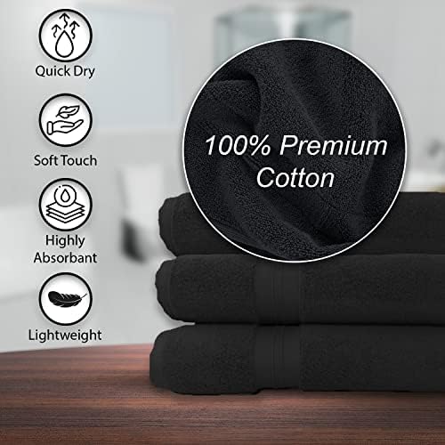 KAHAF COLLECTION 100% Cotton Bath Towels, 24x48 Pack of 6 Towels