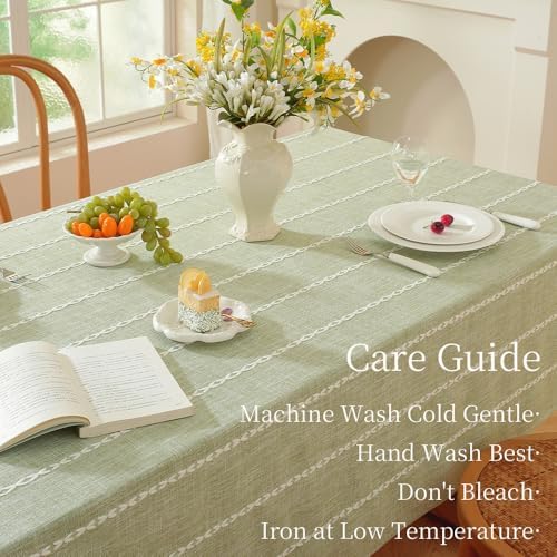 Zobesta Sage Green Tablecloths Rectangular 53x70 in Linen Sage Table
