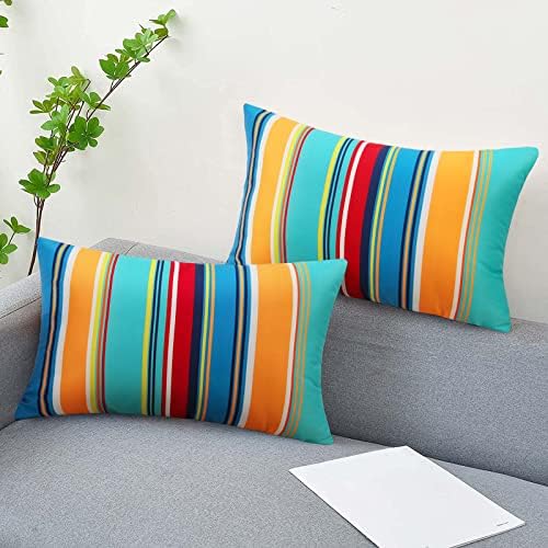 Pyonic Outdoor Lumbar Pillow Covers Set of 2 Waterproof Throw Pillow