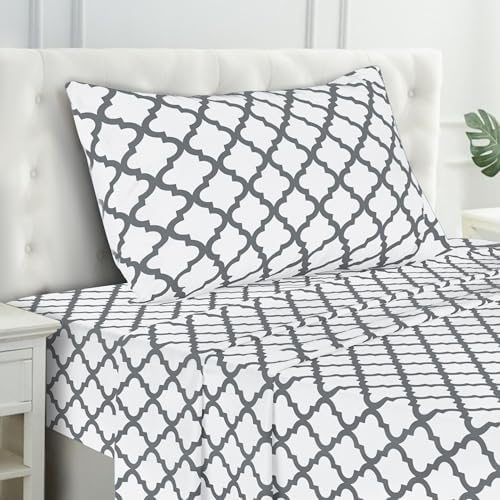 LUX Décor Quatrefoil Twin XL Sheet Set - Ultra-Soft Microfiber Bed