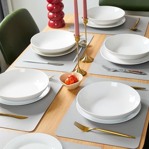 DOLOPL Faux Leather Placemats Set of 6, Heat Resistant Table mats