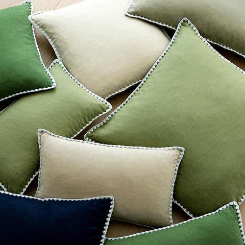 Pack of 2 Decorative Linen Euro Sham Throw Pillow Covers 22x22 Navy