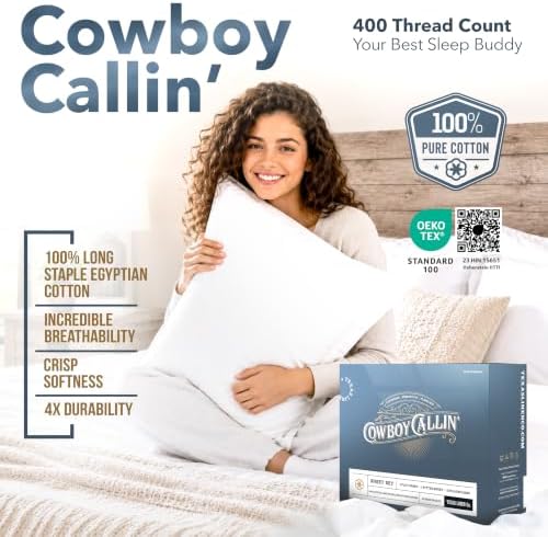 TEXAS LINEN CO. 400 Thread Count King Size Sheets Set Sateen, Dark