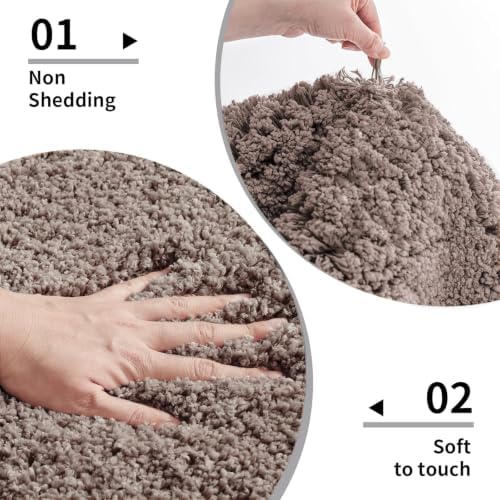 Disolla Taupe Grey Bathroom Runner Rug 24x59, Soft Plush Large Bath