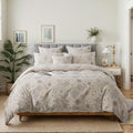 FADFAY Light Khaki Vintage Hydrangea Floral Duvet Cover Set Queen Size