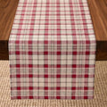 Solino Home 100% Pure Linen Table Runner Plaid, Almond Plaid