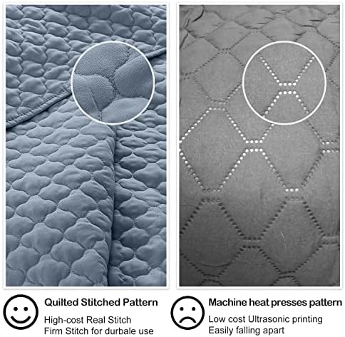 HORIMOTE HOME Quilt King Size Dusty Blue, Lightweight Quilt for Summer