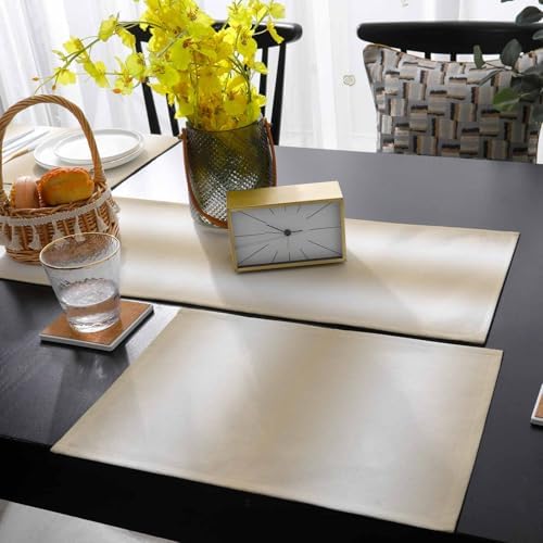 Beige White Ombre Table Mats Set of 4 With Table Runner 90 Inches