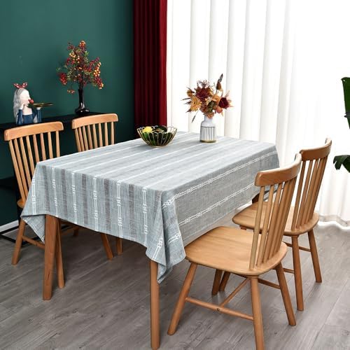 Heavy Duty Cotton Table Cloth for Square Table Gray Farmhouse Vintage