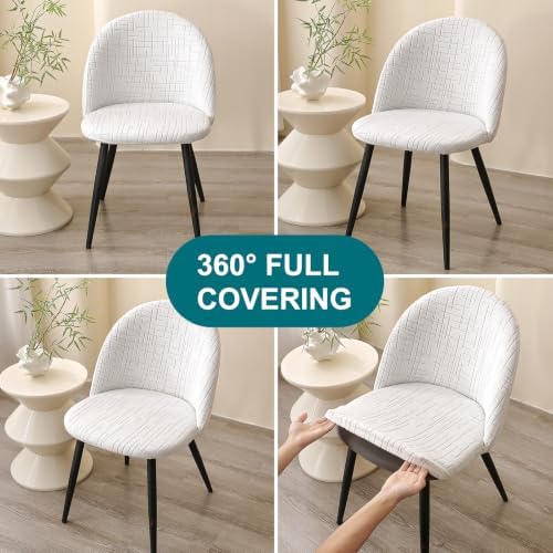 KRFOONN Dining Room Chair Covers Set of 4 Curved Back Chair Cover