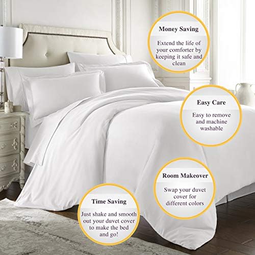 Zipper Closure Duvet Cover 600 Thread Count Egyptian Cotton 5-PCs