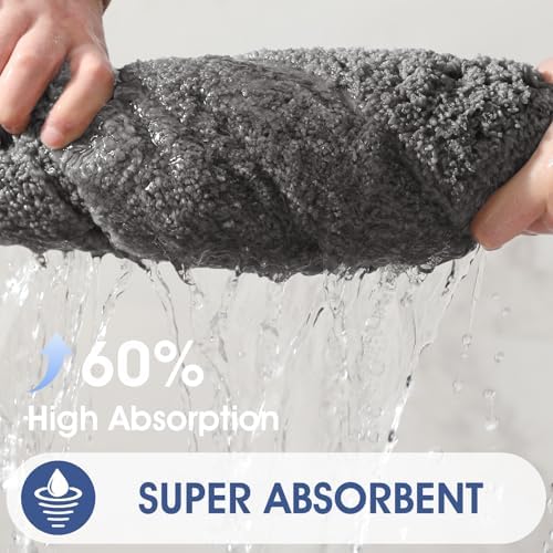 IM HOME Grey Bathroom Rugs Sets 2 Piece, Ultra Soft Plush Fluffy