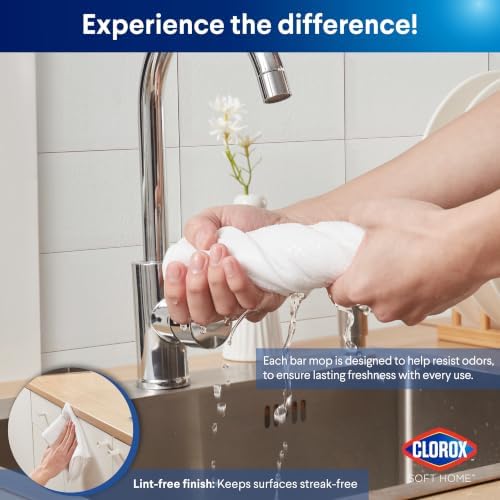 Clorox Ribbed Bar Mops - 100% Cotton Quick Dry Extra Large Dishcloths