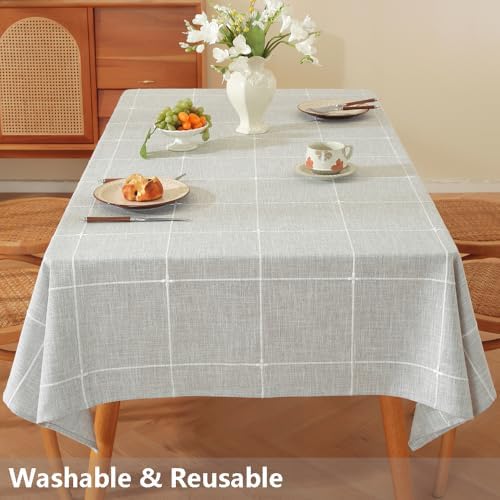 TruDelve Grey Square Tablecloth 70 x 70 Inch Farmhouse Outdoor Table