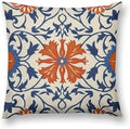 Navy Blue Orange Boho Throw Pillow Covers