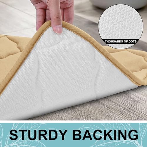 OLANLY Memory Foam Bath Rugs and Toilet Rug U-Shaped, Bath Rug Size