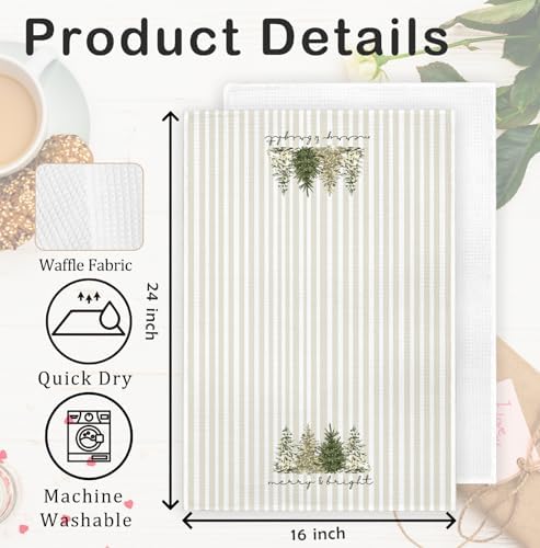 Vintage Christmas Tree Kitchen Towels, Christmas Bathroom Decor