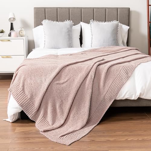 PAVILIA Super Soft Throw Blanket for Couch, Fluffy Cozy Lightweight