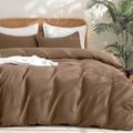 PHF Ultra Soft Waffle Weave Duvet Cover King Size 3 Pieces - 3D