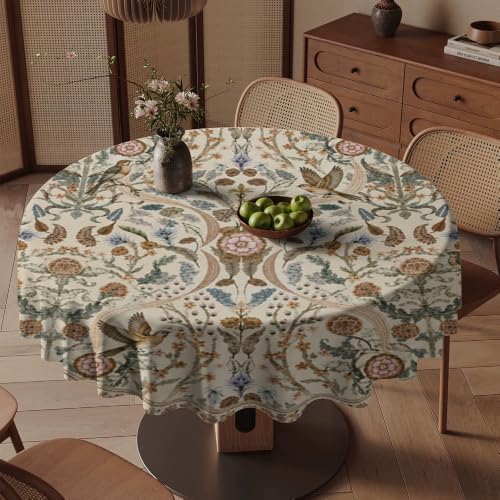 William Morris Round Tablecloth Vintage Floral Design Table Cover