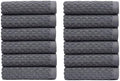 COTTON CRAFT Euro Spa Waffle Wash Cloth - Set of 12 Grey Washcloth