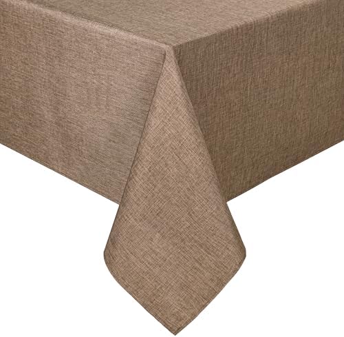 Hiasan Faux Linen Rectangle Tablecloth 52 x 70 Inch for Dining Room