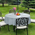 LUSHVIDA Outdoor Tablecloth with Umbrella Hole, Light Gray, 60 Inch
