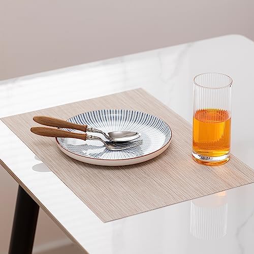 LEXMORE Placemats Set of 12 Vinyl/Plastic Woven Place Mats for Kitchen